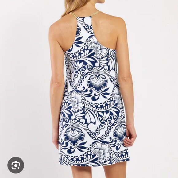 Jude Connally Women's Size Medium Blue White Paisley Bailey Mini Slip Dress - Picture 12 of 12